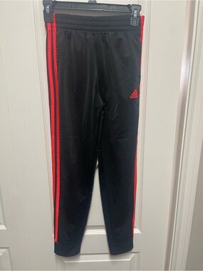 adidas Black Sweatpants with Red Side Stripes